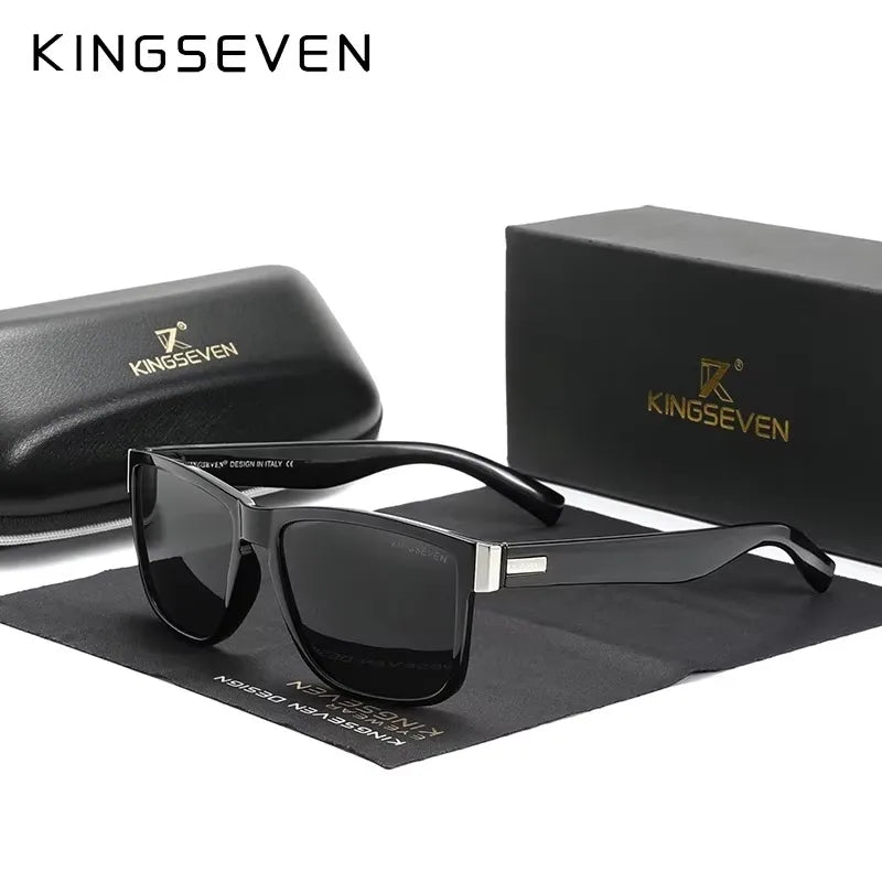 KINGSEVEN Sports Polarized Sunglasses Men Women UV400 Lens Retro Rectangle Fashion Square Frame Glasses Goggles Cycling Eyewear