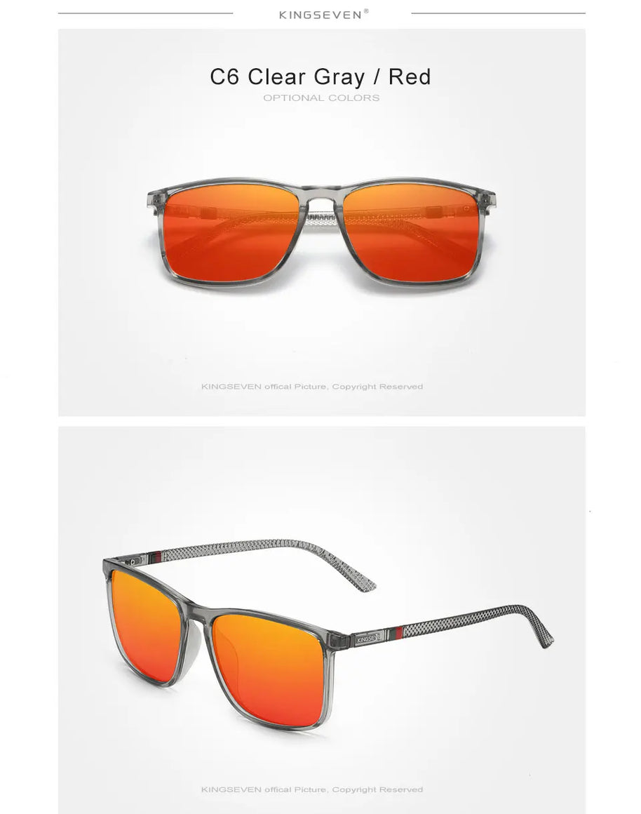 KINGSEVEN Large Frame Sunglasses Men/Women Polarized UV400 Lens Causal Glasses Vintage Rectangle Fishing Driving Outdoor Eyewear