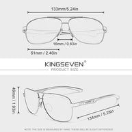 KINGSEVEN Alloy Luxury Male Sunglasses Anti-Glare Lens Large Frame Glasses Men Women UV400 Polarized Classical Driving Eyewear
