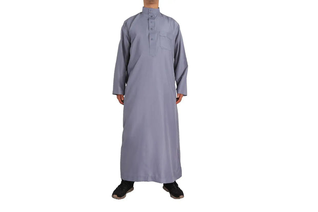 Muslim Fashion Abayas for Men Solid Crew Neck Jubba Thobe Loose Casual Robe Saudi Arabic Kaftan Pakistan Caftan Islamic Clothing