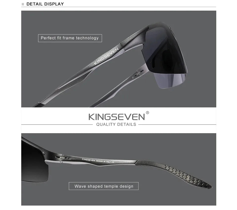 KINGSEVEN Sports Cycling Sunglasses Men Polarized UV400 Driving Glasses Photochromic Anti-Glare Outdoor Riding Vacation Eyewear