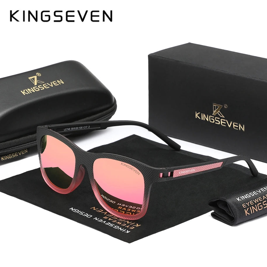 KINGSEVEN Polarized UV400 Sunglasses Men Women Round Glasses Outdoor Driving Fishing Male Femle Causal Eye Protection Eyewear