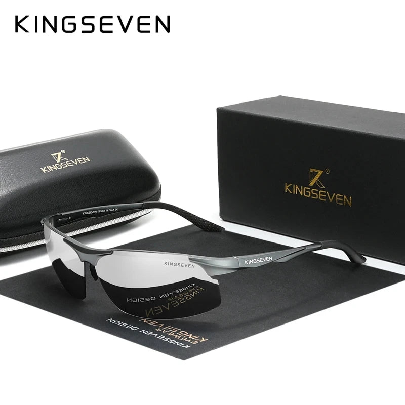 KINGSEVEN Aluminum Sunglasses For Men Driving Mirror Lens UV400 Polarized Glasses Cycling Sports Use High Quality Eyewear