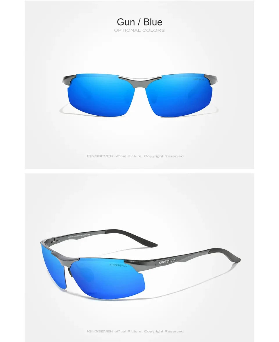 KINGSEVEN Aluminum Sunglasses For Men Driving Mirror Lens UV400 Polarized Glasses Cycling Sports Use High Quality Eyewear