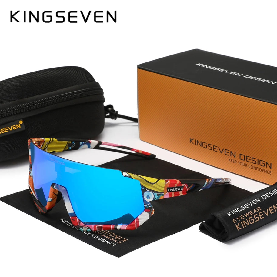 KINGSEVEN Cycling Sunglasses Men Women Mtb Bicycle Glasses Anti-UV Bike Goggles Outdoor Sport bike Large Frame