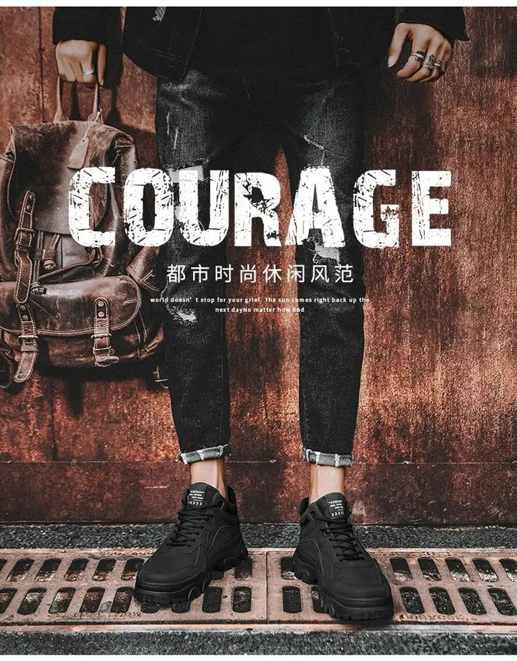 Men's Desert Boots Winter Warmth Tactical 2024 New Men's Fashion Strap Naked Boots Outdoor Platform Work Shoes Bota Masculina