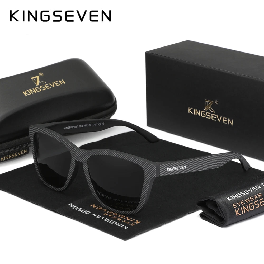 KINGSEVEN Brand Fashion Matte Sunglasses Women Men Polarized Anti-UV400 Lens Glasses TR90 Frame Luxury Outdoor Fishing Eyewear