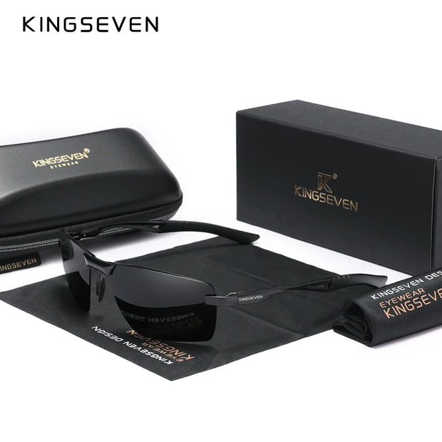 KINGSEVEN 2024 New Men's Polarized Sunglasses Aluminum Frame UV400 Sun Glasses Male Eyewear Driving Glasses