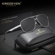 KINGSEVEN Alloy Luxury Male Sunglasses Anti-Glare Lens Large Frame Glasses Men Women UV400 Polarized Classical Driving Eyewear