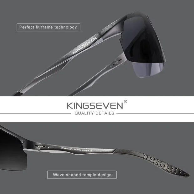 KINGSEVEN Sports Cycling Sunglasses Men Polarized UV400 Driving Glasses Photochromic Anti-Glare Outdoor Riding Vacation Eyewear