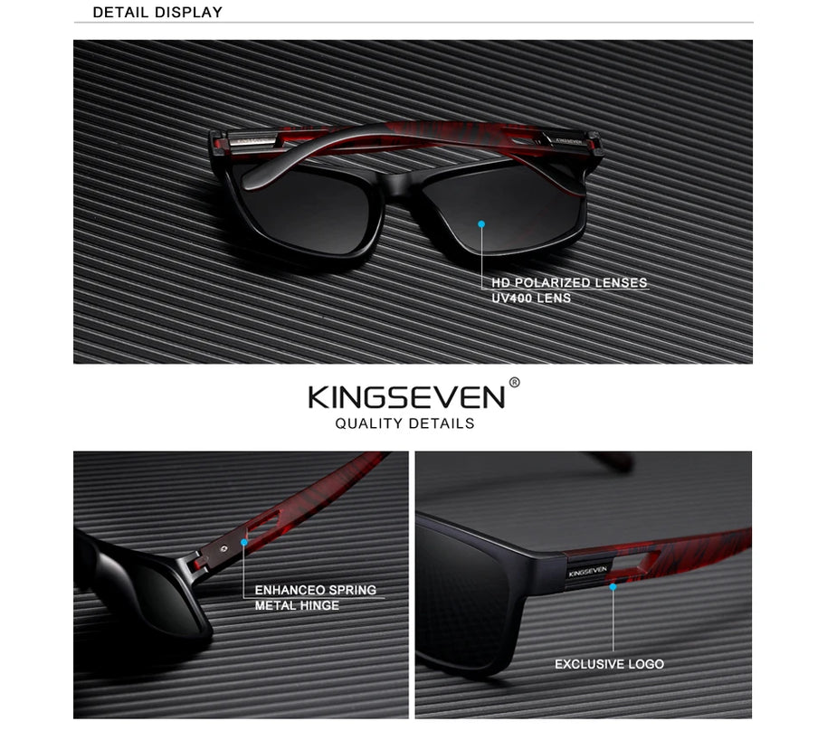 KINGSEVEN 2024 Brand Design Men's Glasses Square Retro TR90 Polarized Sunglasses Women UV Lens Fashion Outdoor Sports Eyewear