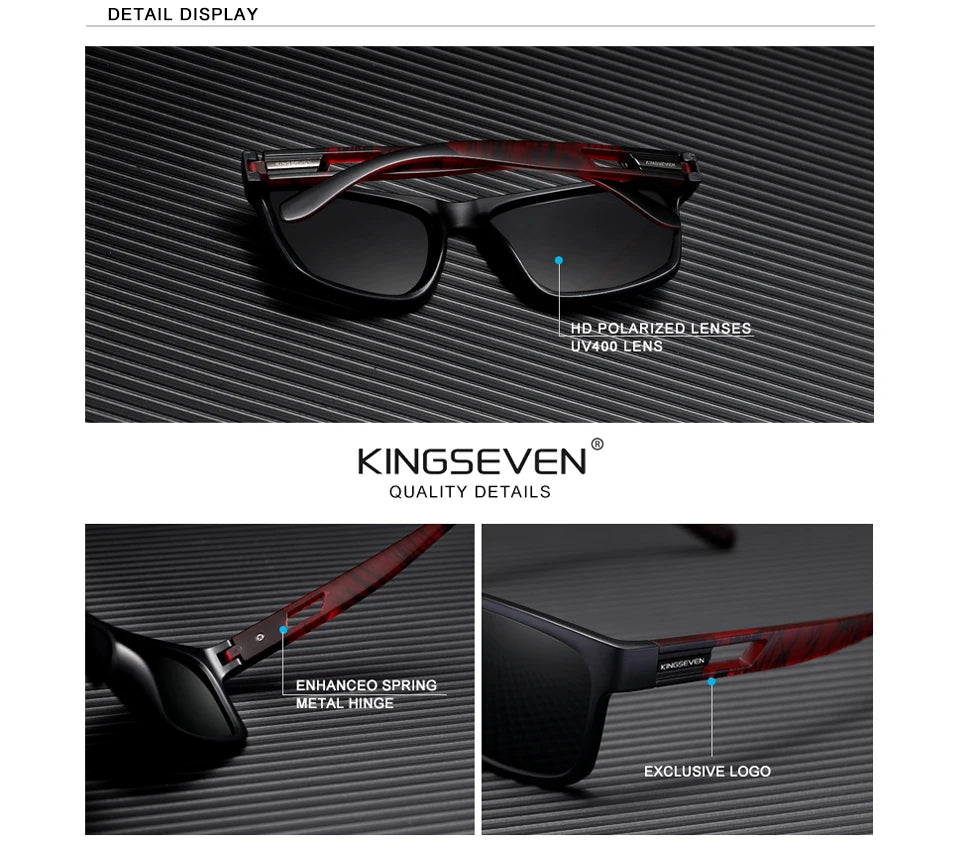 KINGSEVEN 2024 Brand Design Men's Glasses Square Retro TR90 Polarized Sunglasses Women UV Lens Fashion Outdoor Sports Eyewear