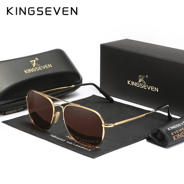 KINGSEVEN Fashion Women Men Sunglasses Fashion Square Alloy Thin Frame Polarized UV400 Glassses Luxury Driving Outdoor Eyewear