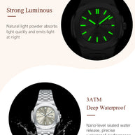 POEDAGAR Top Original Watch For Woman Luminous Date Week Square Ladies Watch Stainless Steel Quartz Women's Watches Female Reloj