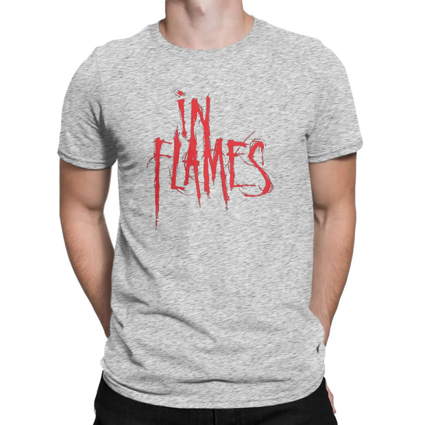  in Flames rock metal band  Tee Shirt for Men Women Graphic Printing T Shirts  100% Cotton Clothing