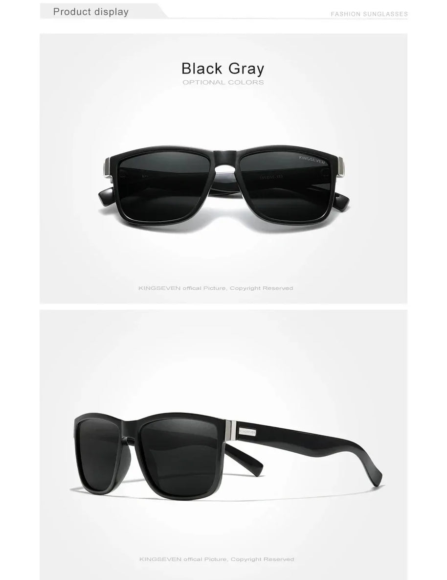 KINGSEVEN Sports Polarized Sunglasses Men Women UV400 Lens Retro Rectangle Fashion Square Frame Glasses Goggles Cycling Eyewear
