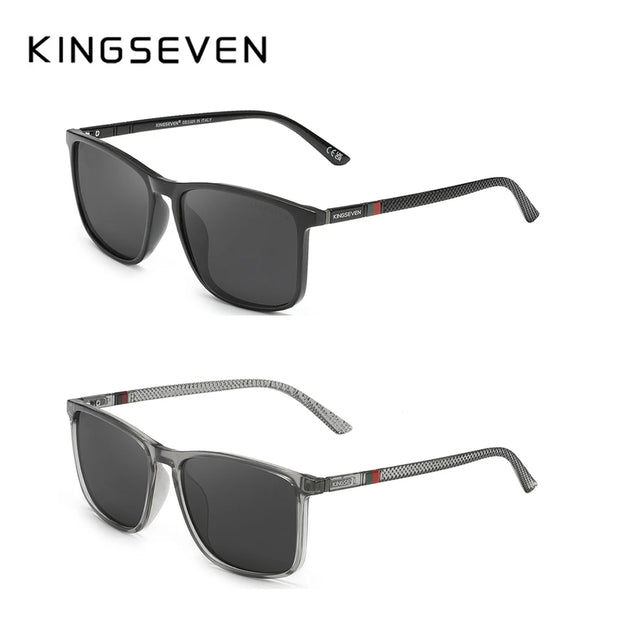 KINGSEVEN Polarized Men Sunglasses Anti-UV400 Protect Rectangle Fishing Driving Glasses Light Weight Eyewear
