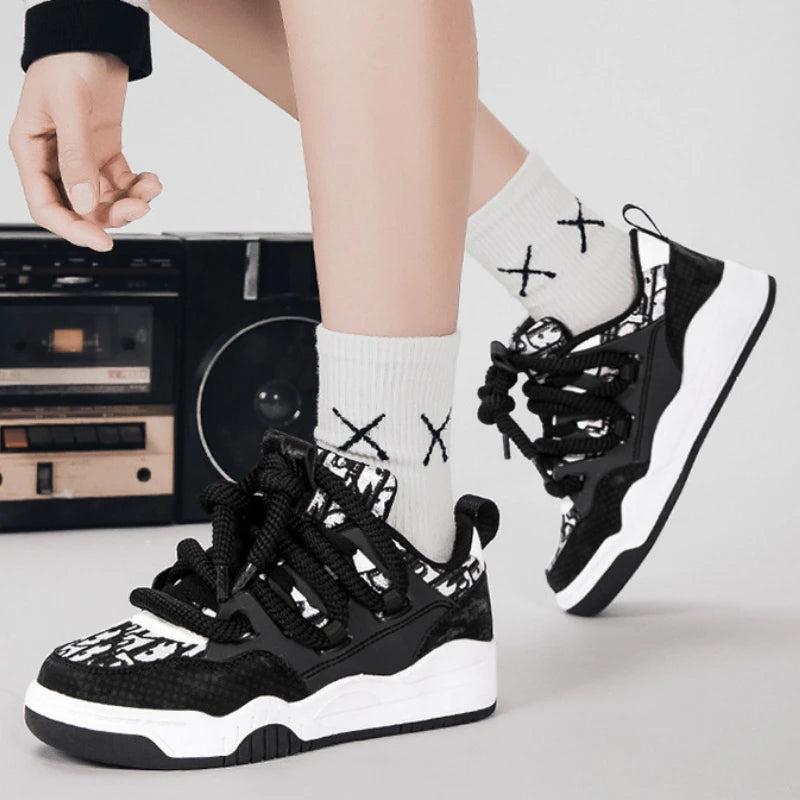 Trend Men's Shoes Outdoor Sneakers Lace-up Non Slip Running Shoes Couple Style Walking Shoes Breathable Tennis Shoe Plus Size 47
