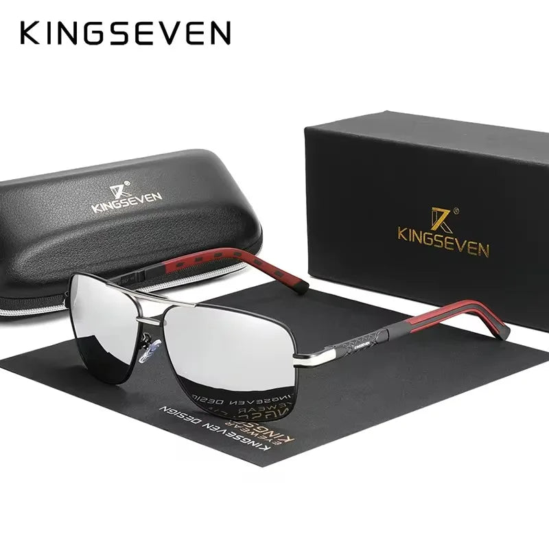 KINGSEVEN Aluminum Sunglasses Men/Women‘s Polarized UV400 Fashion Sunscreen Glasses Classical Driving Rectangle Business Eyewear