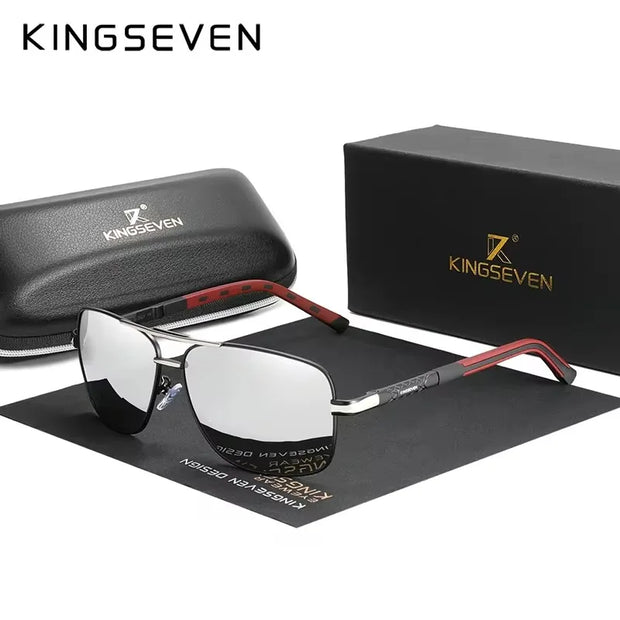 KINGSEVEN Aluminum Sunglasses Men/Women‘s Polarized UV400 Fashion Sunscreen Glasses Classical Driving Rectangle Business Eyewear