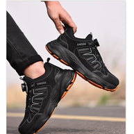 Men Safety Shoes Rotating button Work Sneakers Industrial Puncture-Proof Anti-smash Steel Toe Work Shoes Protective Safety Boots