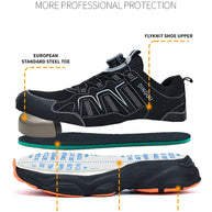 Men Safety Shoes Rotating button Work Sneakers Industrial Puncture-Proof Anti-smash Steel Toe Work Shoes Protective Safety Boots