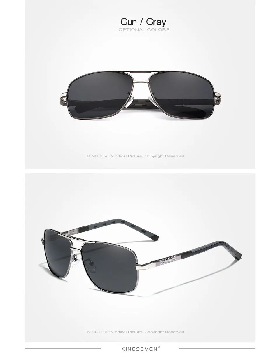 KINGSEVEN 2023 Aluminum Pilot HD Polarized Sunglasses Men Women Fashion Frame Male Sun Glasses For Driving UV400 Mirror