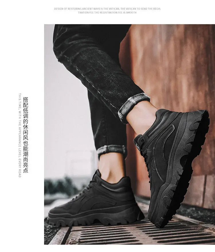 Men's Desert Boots Winter Warmth Tactical 2024 New Men's Fashion Strap Naked Boots Outdoor Platform Work Shoes Bota Masculina