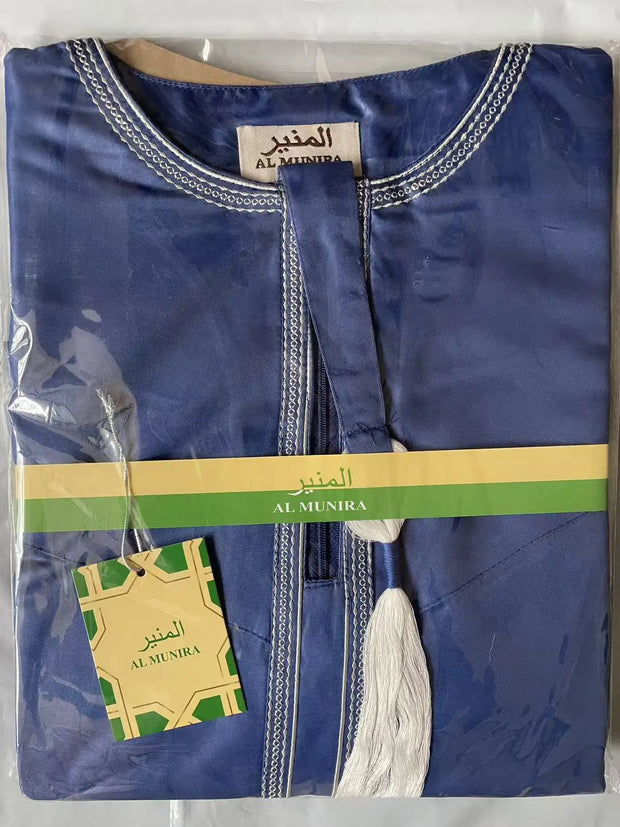 New Muslim Men Long Sleeve Pullover Dress Abaya Daffah Jubba Thobe Pakistan Saudi Arab Kaftan Islam Clothing Prayer Robe Afghan