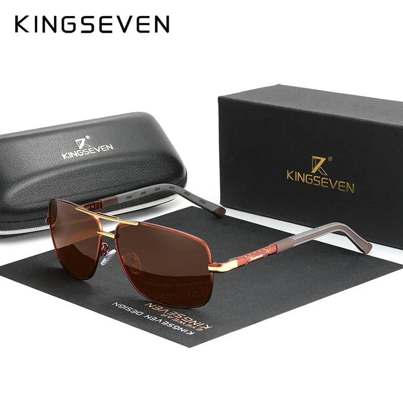 KINGSEVEN 2024 Aluminum Brand Pilot Polarized Sunglasses Men Women Fashion Frame Male Sun Glasses For Driving Oculos de sol
