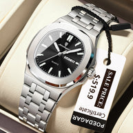 POEDAGAR Top Original Watch For Woman Luminous Date Week Square Ladies Watch Stainless Steel Quartz Women's Watches Female Reloj