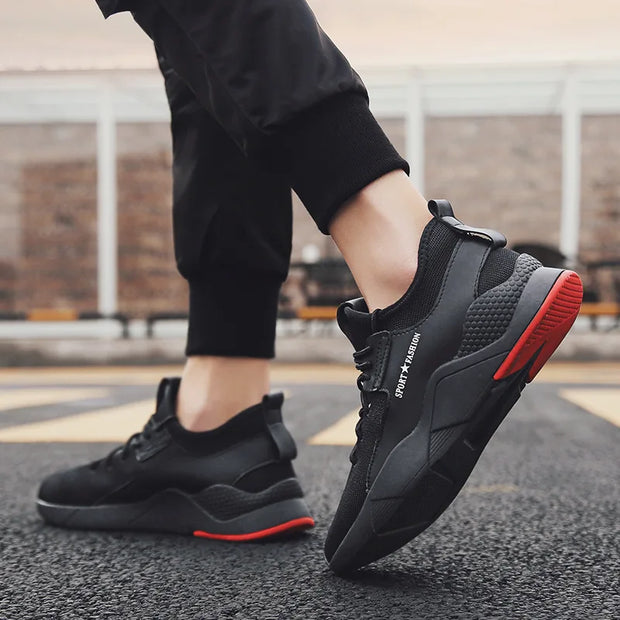 2025 New Man's Sports Shoes Korean Version Trendy work  Shoes Man Casual Running Shoes Flying Woven Breathable Summer Shoes Man