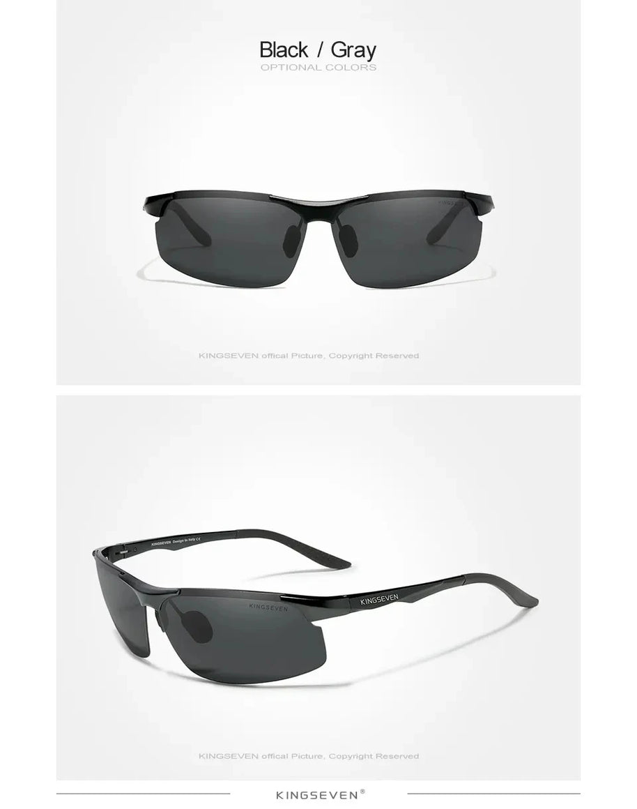 KINGSEVEN Aluminum Sunglasses For Men Driving Mirror Lens UV400 Polarized Glasses Cycling Sports Use High Quality Eyewear