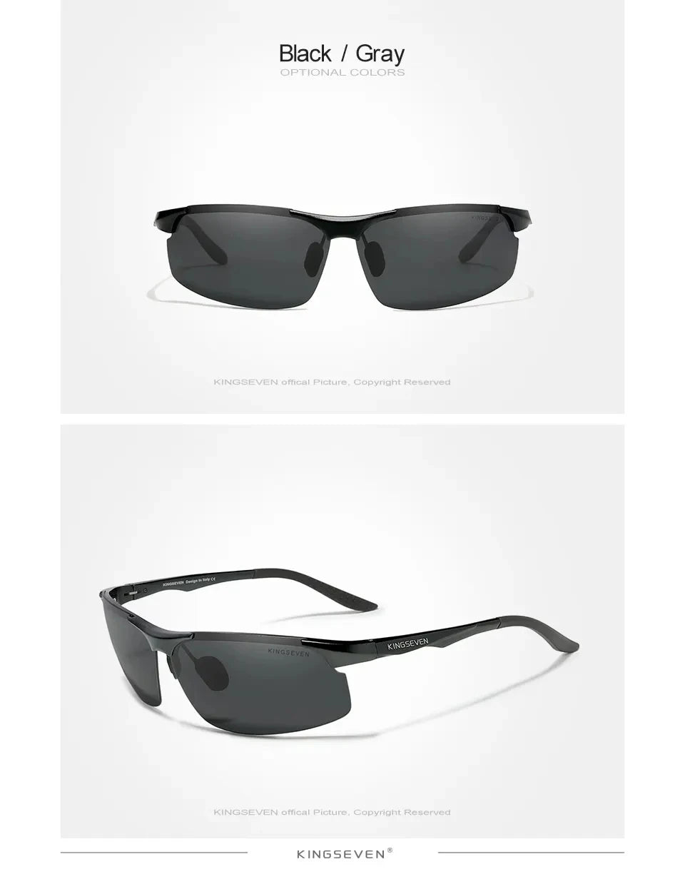 KINGSEVEN Aluminum Sunglasses For Men Driving Mirror Lens UV400 Polarized Glasses Cycling Sports Use High Quality Eyewear
