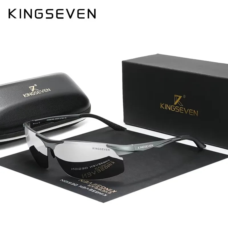 KINGSEVEN Sports Cycling Sunglasses Men Polarized UV400 Driving Glasses Photochromic Anti-Glare Outdoor Riding Vacation Eyewear