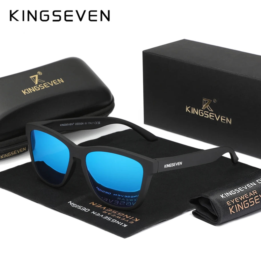 KINGSEVEN Brand Fashion Matte Sunglasses Women Men Polarized Anti-UV400 Lens Glasses TR90 Frame Luxury Outdoor Fishing Eyewear