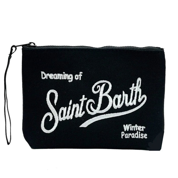 SAINT BARTH 2025 New Striped Canvas Handbag for Women, European and American Clutch Bag Diving Handbag