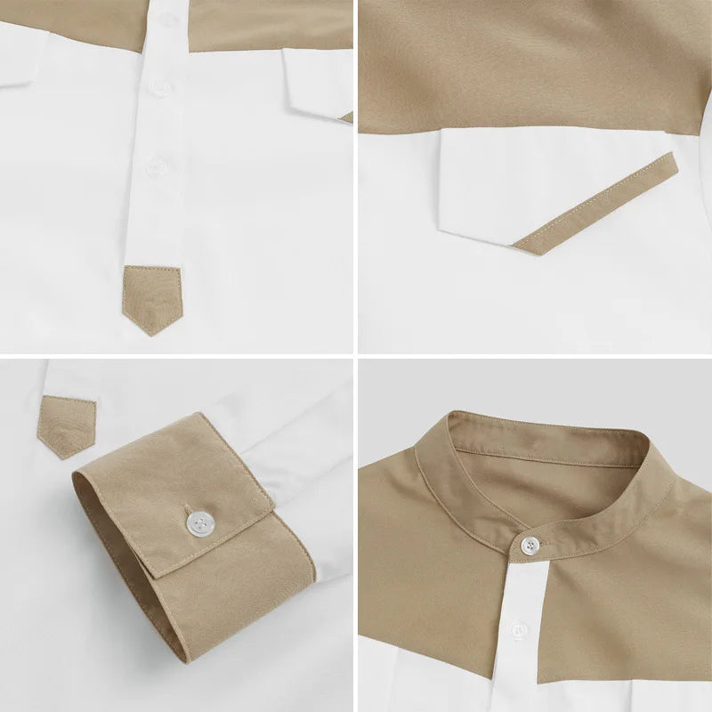 Muslim men's robe color matching Arab Middle East long robe Islamic men's clothing