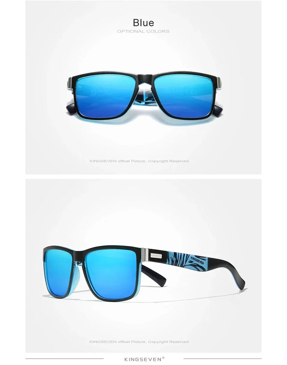 KINGSEVEN Sports Polarized Sunglasses Men Women UV400 Lens Retro Rectangle Fashion Square Frame Glasses Goggles Cycling Eyewear