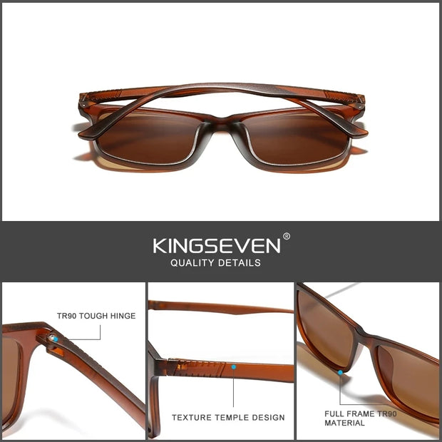 KINGSEVEN Classic Trendy Rectangle Sunglasses Polarized UV400 Women Men Fashion Luxury Glasses Travel Driving Vacation Eyewear