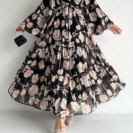 Muslim Women Dresses Flower Print Abaya Sashes Eid Ramadan Morocco Vestidos Dubai Jalabiya Kaftan Islam Arab Long Robe Abayas