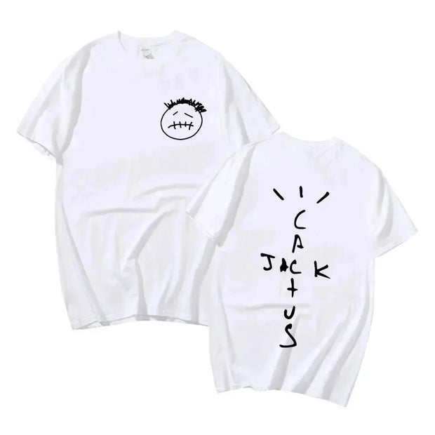 Rapper Cactus Jack Music Album T Shirts Men Women Fashion Hip Hop T Shirt 100_ Cotton Short Sleeve T-shirt Oversized Tops
