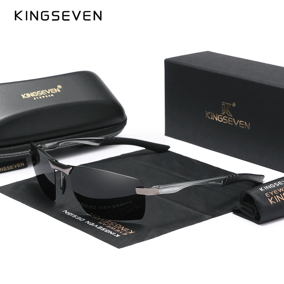 KINGSEVEN 2024 New Men's Polarized Sunglasses Aluminum Frame UV400 Sun Glasses Male Eyewear Driving Glasses