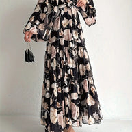 Muslim Women Dresses Flower Print Abaya Sashes Eid Ramadan Morocco Vestidos Dubai Jalabiya Kaftan Islam Arab Long Robe Abayas