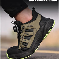 Men Safety Shoes Rotating button Work Sneakers Industrial Puncture-Proof Anti-smash Steel Toe Work Shoes Protective Safety Boots
