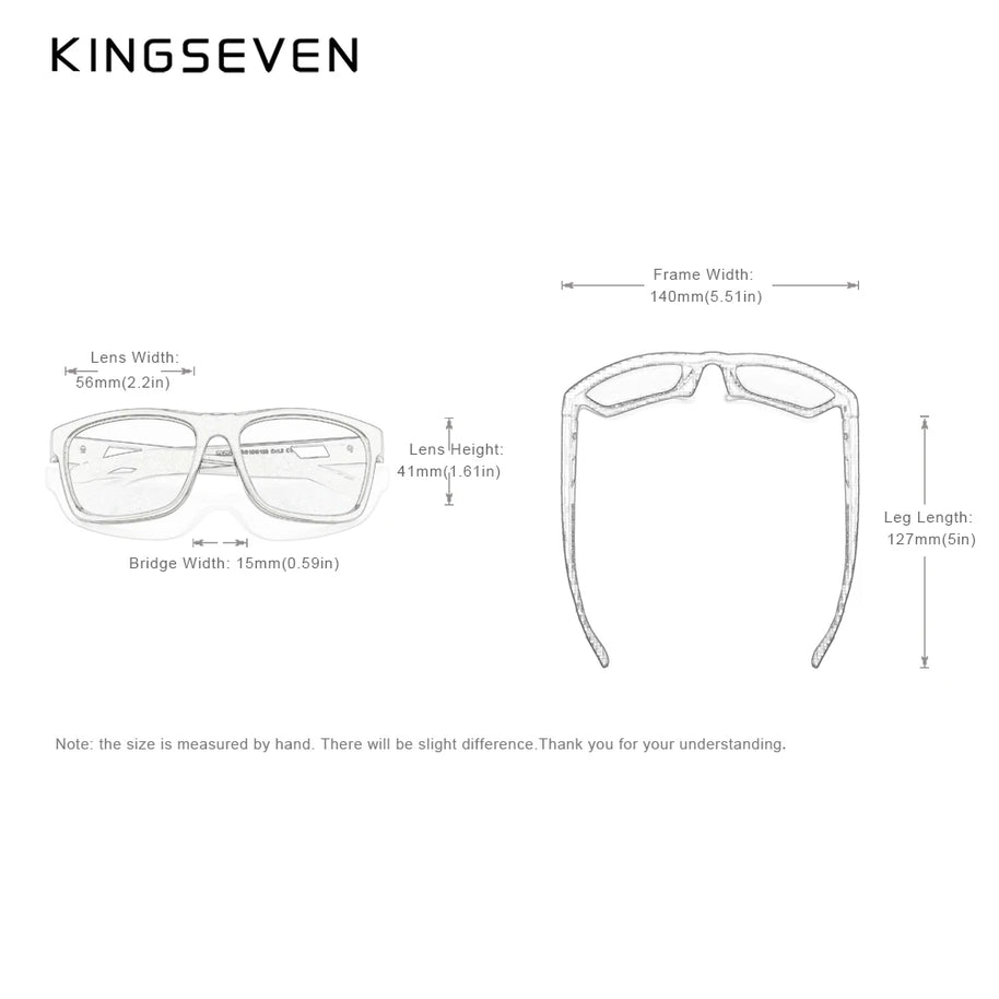 KINGSEVEN 2024 Brand Design Men's Glasses Square Retro TR90 Polarized Sunglasses Women UV Lens Fashion Outdoor Sports Eyewear