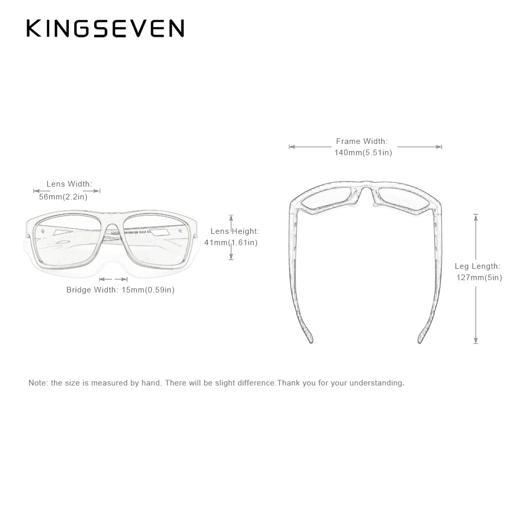 KINGSEVEN 2024 Brand Design Men's Glasses Square Retro TR90 Polarized Sunglasses Women UV Lens Fashion Outdoor Sports Eyewear