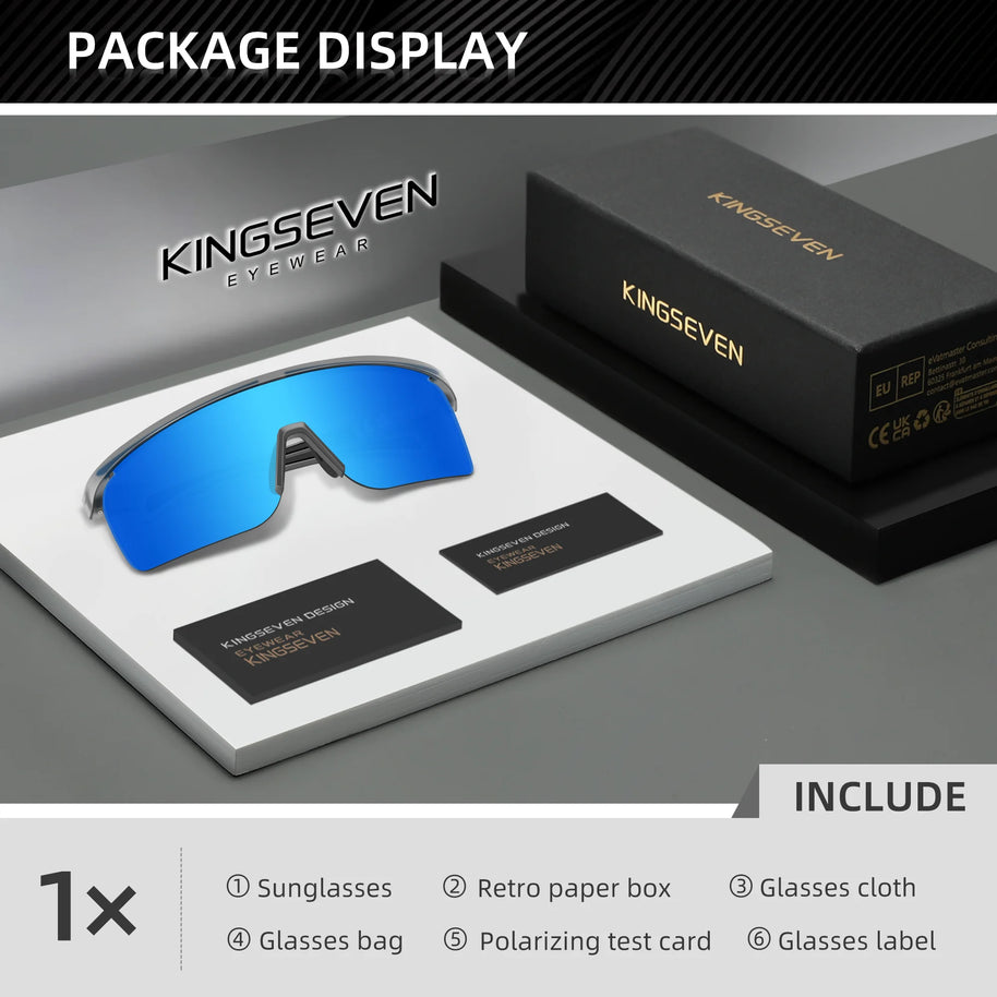 KINGSEVEN Brand Cycling Sunglasses Men Women Bicycle Glasses Climbing Anti-UV Bike Sports Large Frame