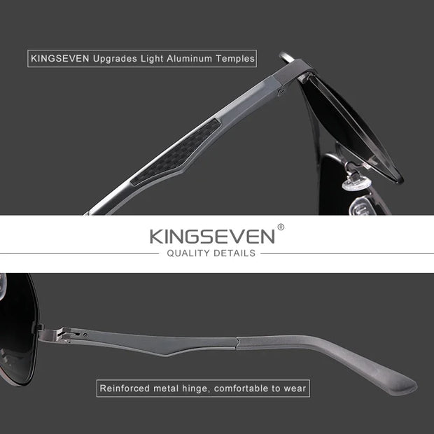 KINGSEVEN Driving Polarized Sunglasses Men High Quality Aluminum Fashion Glasses UV400 Anti-Glare Pilot Male Female Eyewear