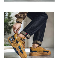 Men's Casual Shoes Soft Sole Breathable Leather Shoes Comfort Trainer Running Jogging Shoes Lightweight Walking Sneakers Male